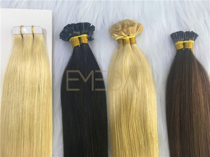 Human  Remy Hair Extensions Kerantin hair extensions I tip U tip Flat tip Wholesales YL255